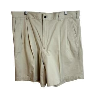 Nordstrom Smartcare Chino Shorts Mens Size 38 Waist 100% Cotton Cream Khaki